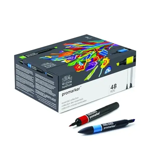 Winsor & Newton Promarker Essential Collection Set of 48 | Alcohol-Based Markers for Art & Craft - view 3