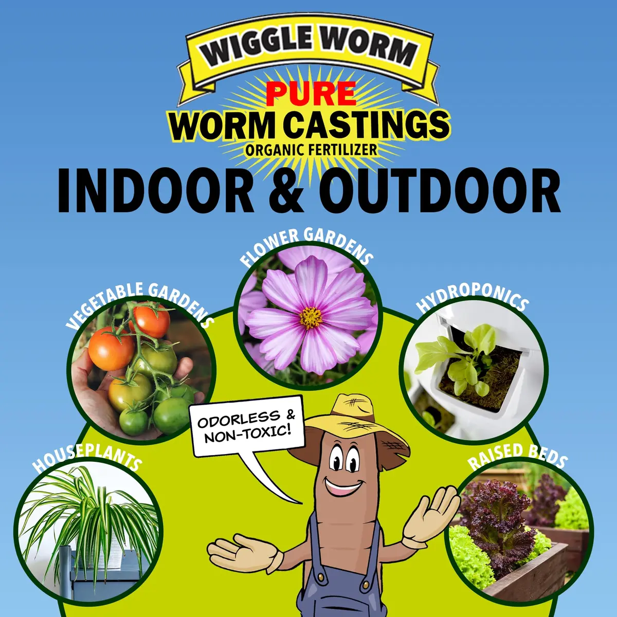 Wiggle Worm Organic Fertilizer 15lb | OMRI Listed, Soil & Plant Boost, Odorless, Non-Toxic - view 7