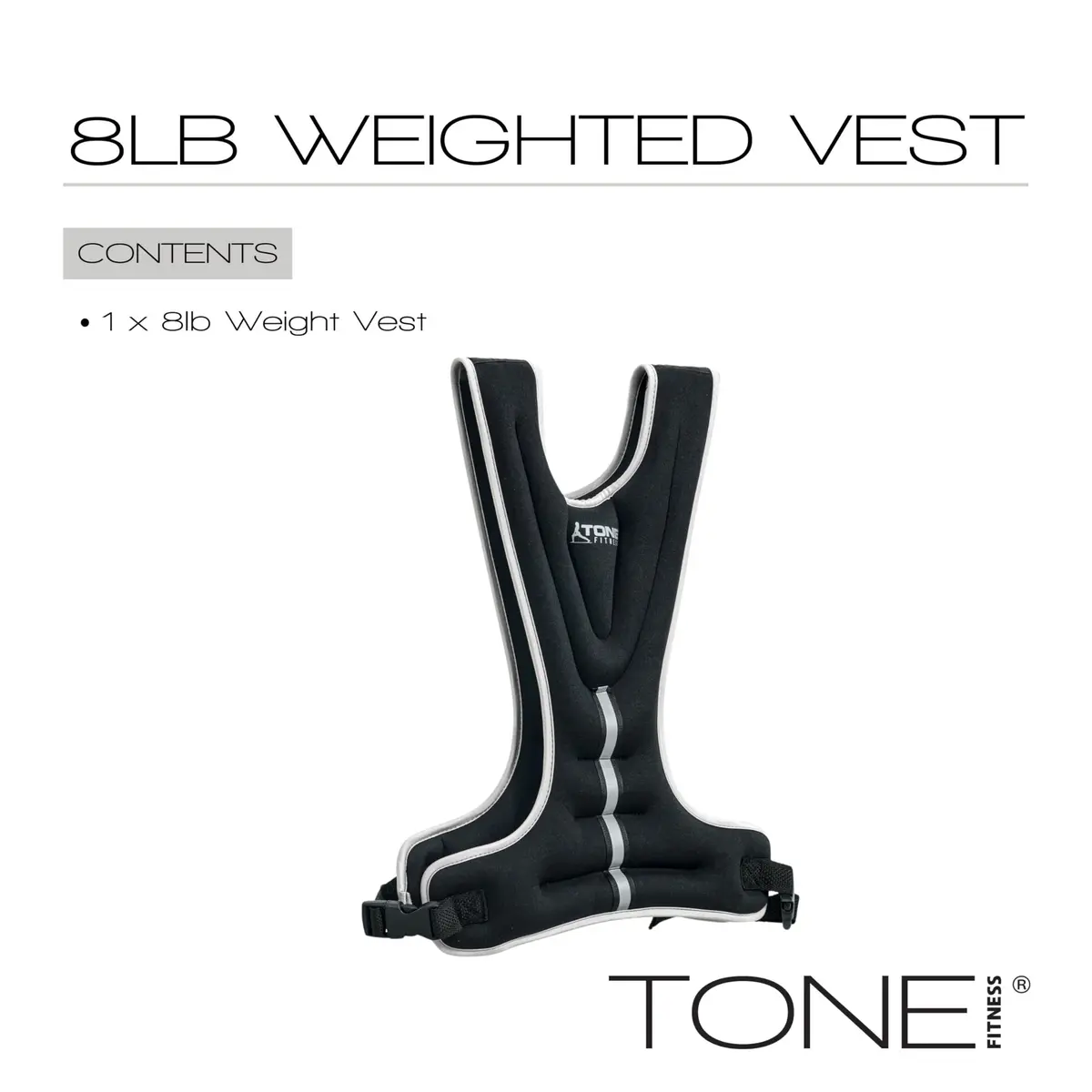 Tone Fitness 8lb Weighted Vest | Adjustable Neoprene Workout Vest for Men & Women - view 2