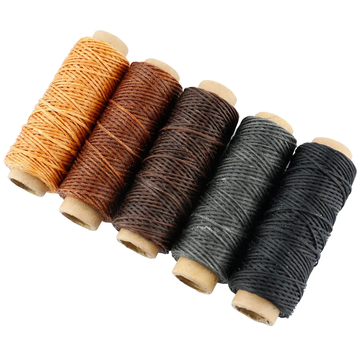 JANYUN 150D Waxed Leather Sewing Thread Cord 1mm Diameter, 264 Yards Total | 8 Colors for Leather Craft DIY - view 4