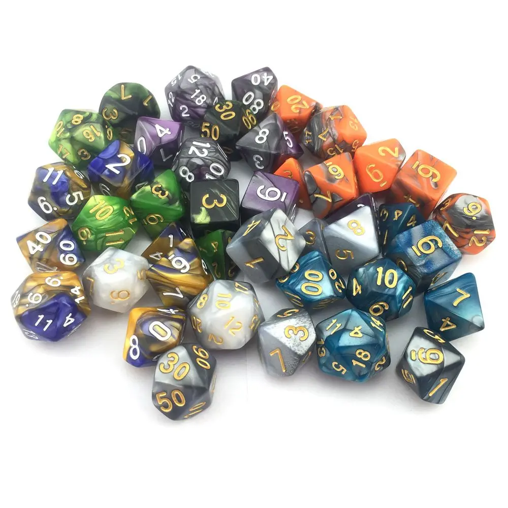Smartdealspro Double-Colors Polyhedral Dice Sets with Pouches | 6-Color D&D RPG Dice (6.35cm/2.5in) - view 6
