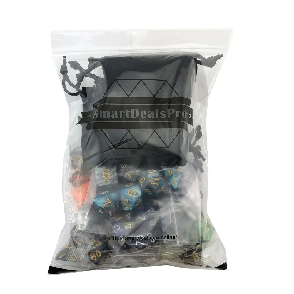 Smartdealspro Double-Colors Polyhedral Dice Sets with Pouches | 6-Color D&D RPG Dice (6.35cm/2.5in) - view 7
