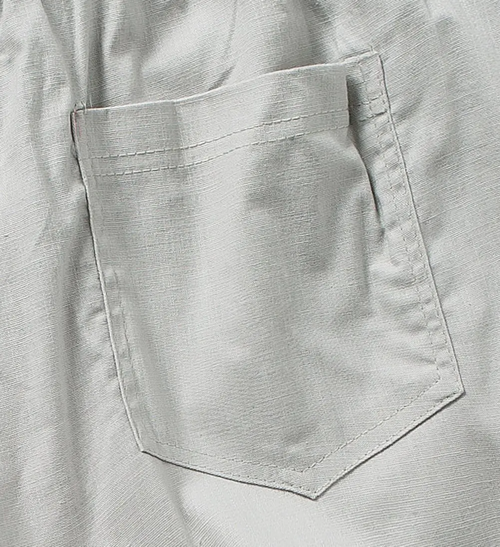 SIR7 Men's Linen Casual Lightweight Drawstring Elastic Waist Summer Beach Pants Light Grey | Breathable, Durable & Imported - view 7