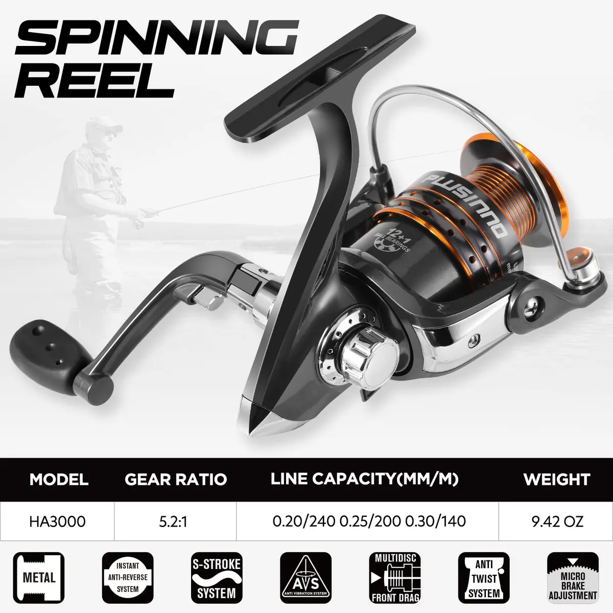 PLUSINNO Fishing Rod and Reel Combos Carbon Fiber Telescopic Fishing Pole with Reel Kit (7.87FT, Ambidextrous) | Sea Saltwater & Freshwater - view 7