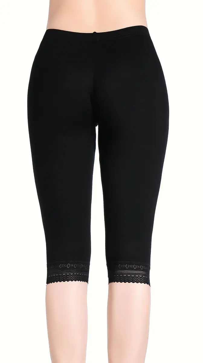 CnlanRow Women Under Skirt Shorts Lace Capri Leggings Large | Ultra Soft Stretch, Summer Comfort - view 3