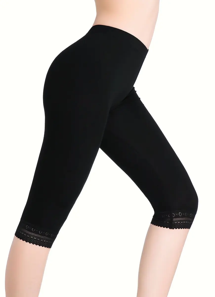 CnlanRow Women Under Skirt Shorts Lace Capri Leggings Large | Ultra Soft Stretch, Summer Comfort - view 4