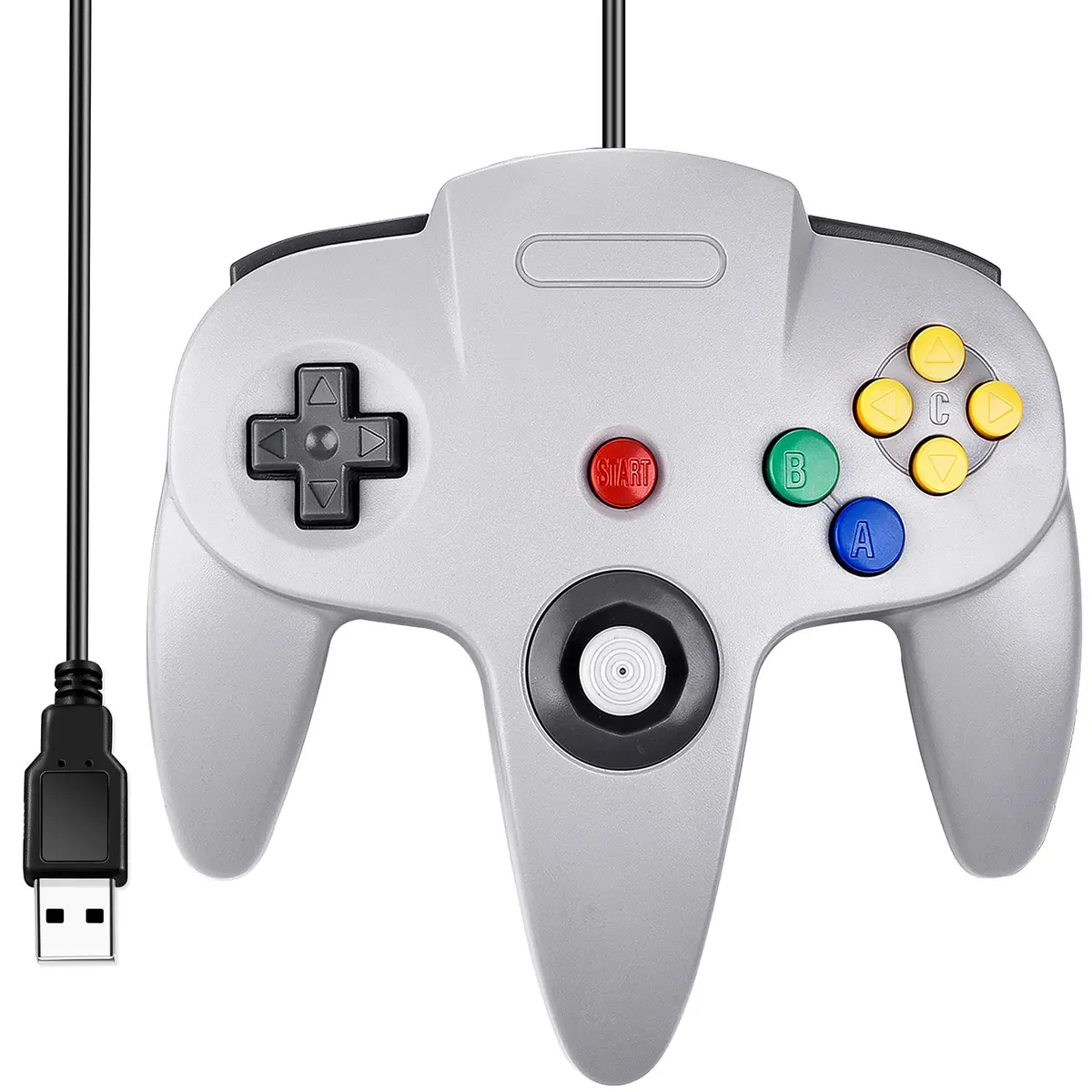 SAFFUN Classic N64 Controller Wired USB Gamepad 203.2 cm (6.6 ft) | Plug and Play for PC and Raspberry Pi - main product image