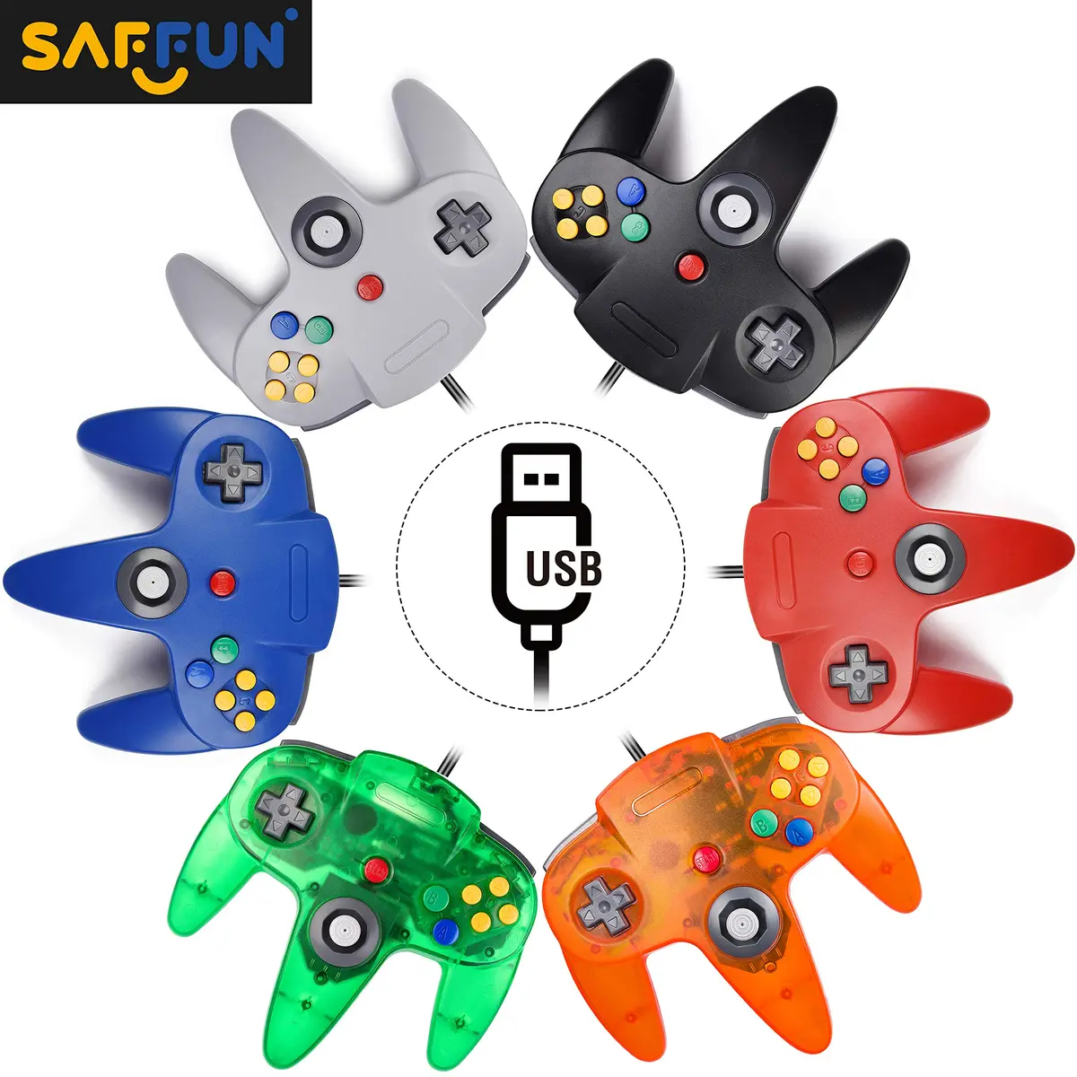 SAFFUN Classic N64 Controller Wired USB Gamepad 203.2 cm (6.6 ft) | Plug and Play for PC and Raspberry Pi - view 6