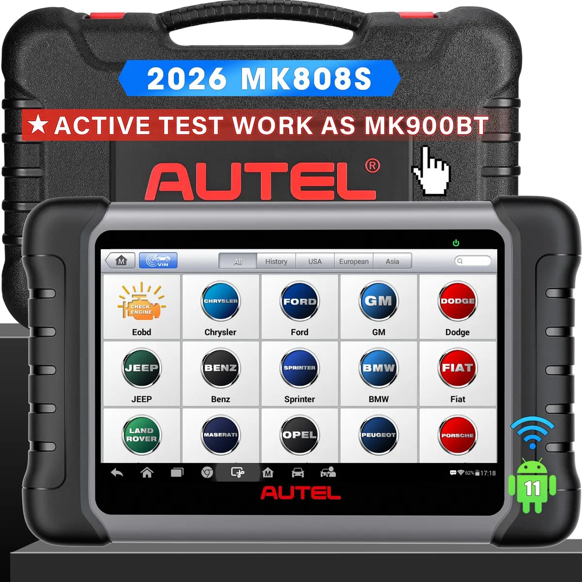Autel MaxiCOM MK808S OBD2 Scanner | All Systems Diagnose, 28+ Services, 3000+ Active Tests, FCA & SGW Access - main product image
