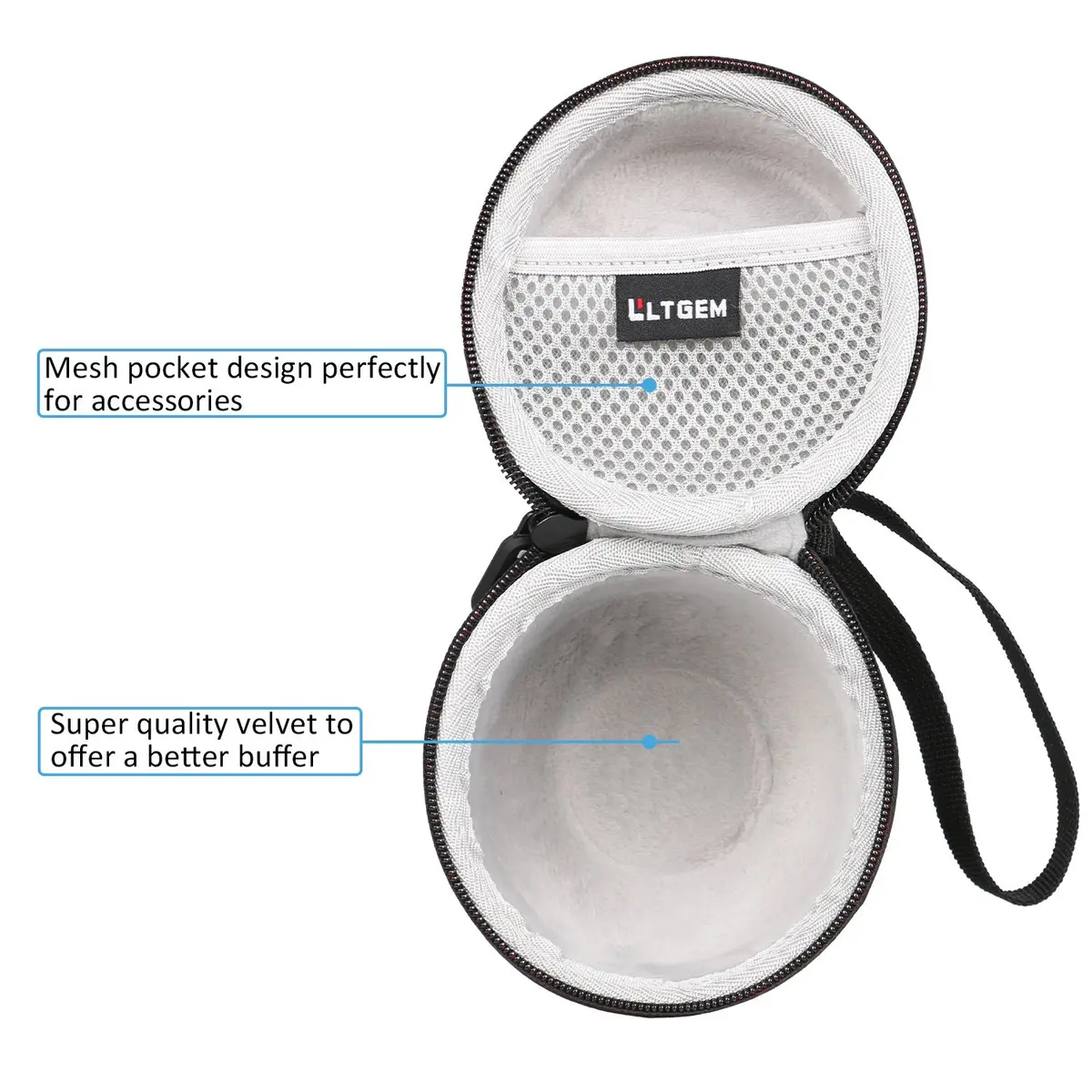 L LTGEM Case for Ultimate Ears WONDERBOOM 4 Waterproof Speaker, Black/Gray | Shock-Resistant & Waterproof - view 4