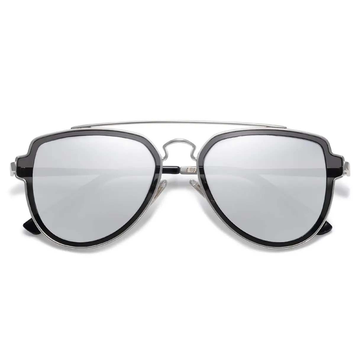 SOJOS Retro Polarized Double Bridge Sunglasses for Men Women SJ1051 | 63mm (2.48in) Lens Width - main product image