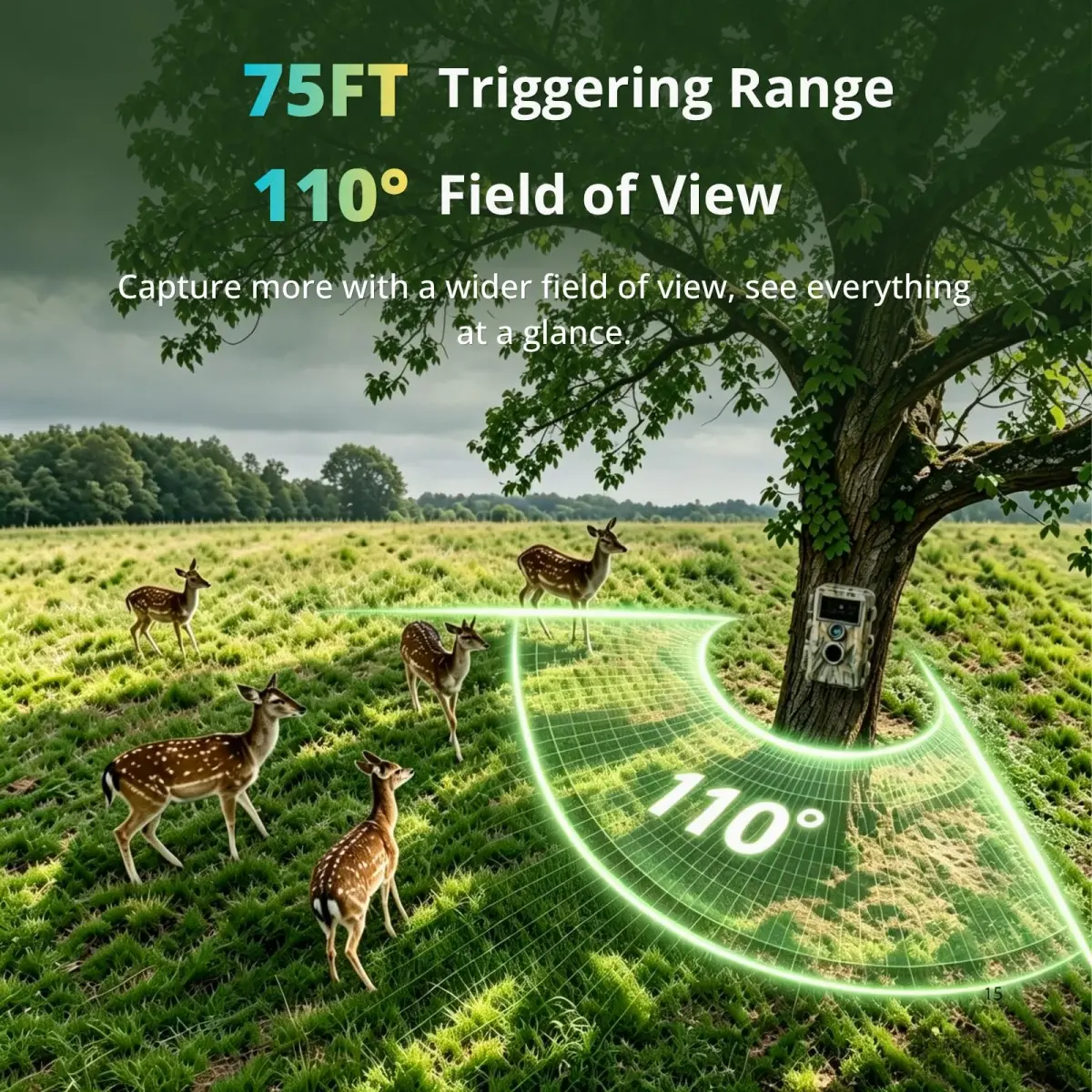 BLAZEVIDEO 2-Pack Trail Camera 64MP 1296P Video, 940nm No-Glow Night Vision, 70° Focused PIR Detection, 0.3s Trigger, IP66 Waterproof - view 5