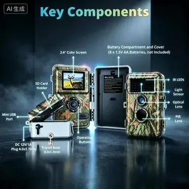 BLAZEVIDEO 2-Pack Trail Camera 64MP 1296P Video, 940nm No-Glow Night Vision, 70° Focused PIR Detection, 0.3s Trigger, IP66 Waterproof - view 8