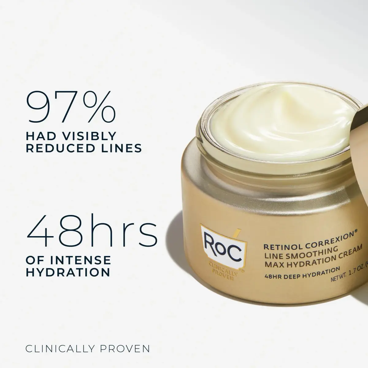 RoC Retinol Correxion Max Daily Hydration Face Moisturizer 50ml (1.7 Fl Oz) | Oil-Free Anti-Aging Cream for Fine Lines - view 3