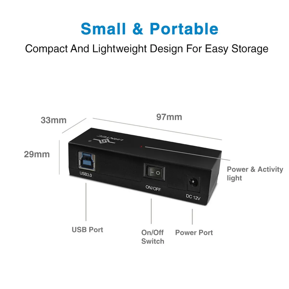 Vantec NexStar USB 3.0 to SATA 6Gbps Optical/Storage Adapter, Black | 100W Charging & 40Gbps Data Transfer - view 5