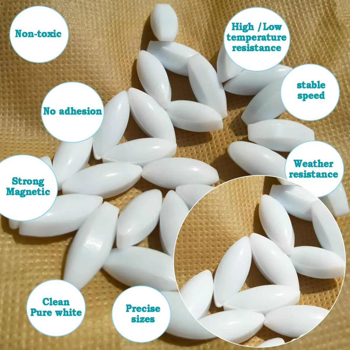 BBTCTY PTFE Magnetic Stirrer Mixer Stir Bars Olive Shape 8mm x 20mm, Pack of 10 | Inert & Non-Toxic Lab Consumables - view 5