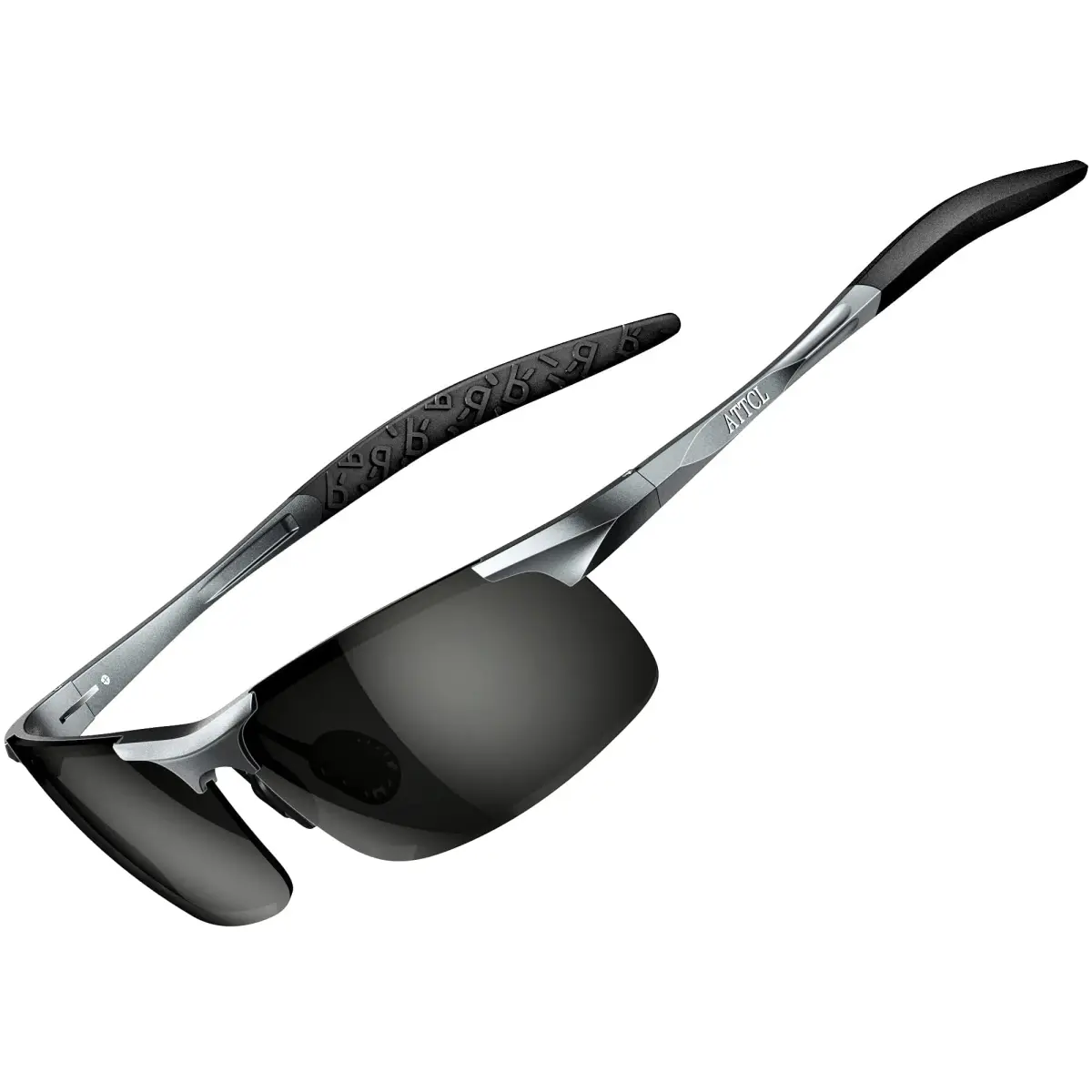 ATTCL Polarized Sports Sunglasses for Men - 2026-Grey / Not Mirrored, UV Protection, Anti-Glare Wrap Around Lightweight Metal - main product image