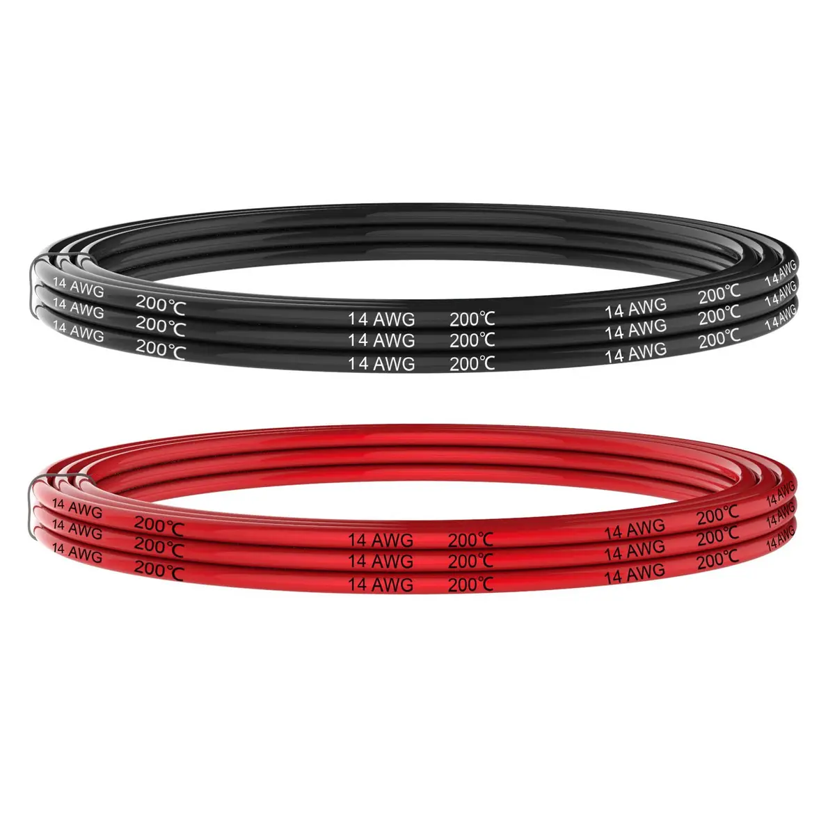 Haerkn 14awg Silicone Electrical Wire Cable 2 Colors 10ft Each | High Temp, 600V, 20A - view 2