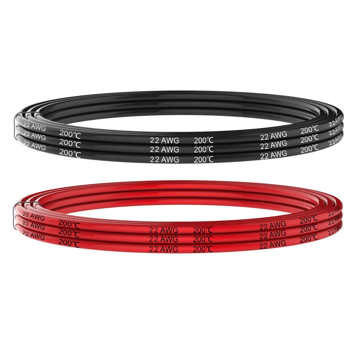 Haerkn 22 AWG Silicone Wire 0.78mm Diameter | 600V Rated, 3A Current, 20ft Total (10ft Black, 10ft Red) - view 2