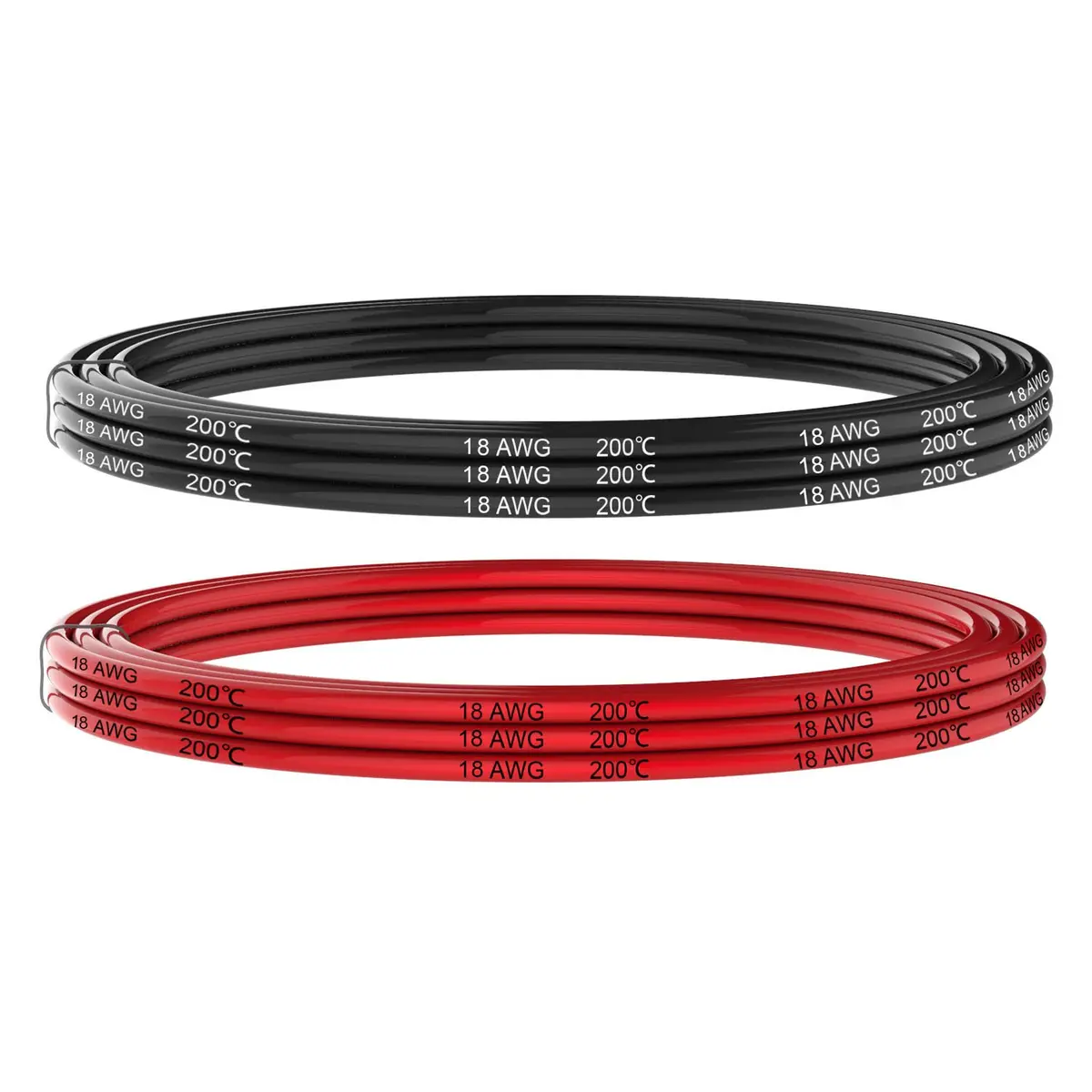 Haerkn 18 AWG Silicone Wire, 20 ft (6.1m) Total, 2 Colors (Black/Red), 600V, 200°C Rated - view 2