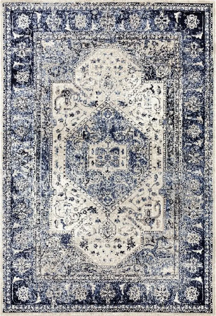 Persian Rug Co. Distressed French Country Area Rug Ivory 5x7 | Traditional Oriental Pattern with Soft Polypropylene (70-120 chars) - view 2