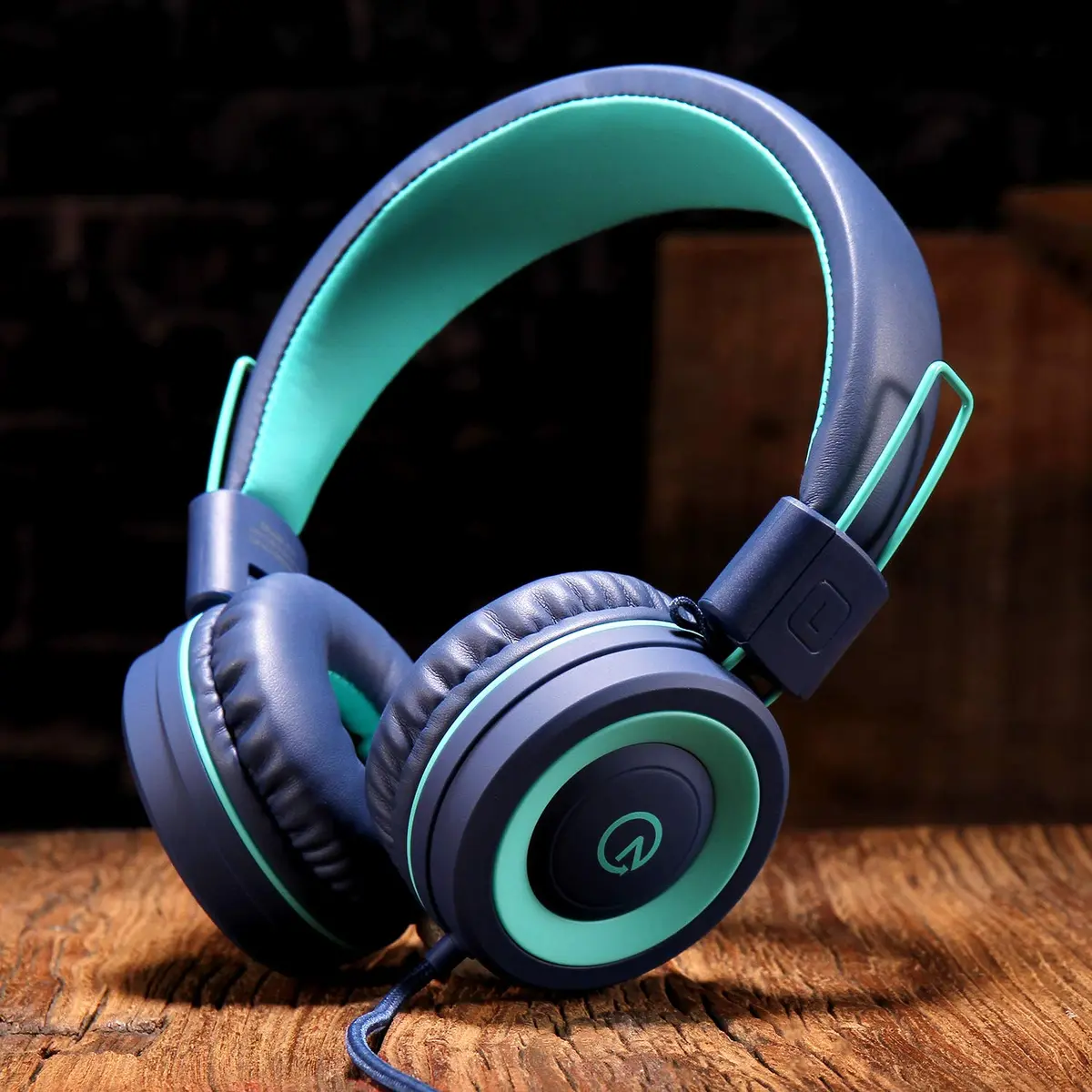 noot products K11 Kids Headphones with Wired Cord 3.5mm Jack Navy/Teal | Adjustable, Foldable, Tangle-Free for Kids 3+ - view 5