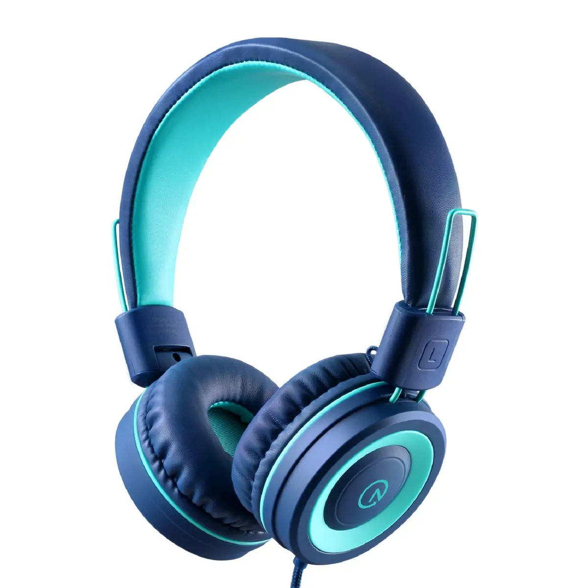 noot products K11 Kids Headphones with Wired Cord 3.5mm Jack Navy/Teal | Adjustable, Foldable, Tangle-Free for Kids 3+ - main product image