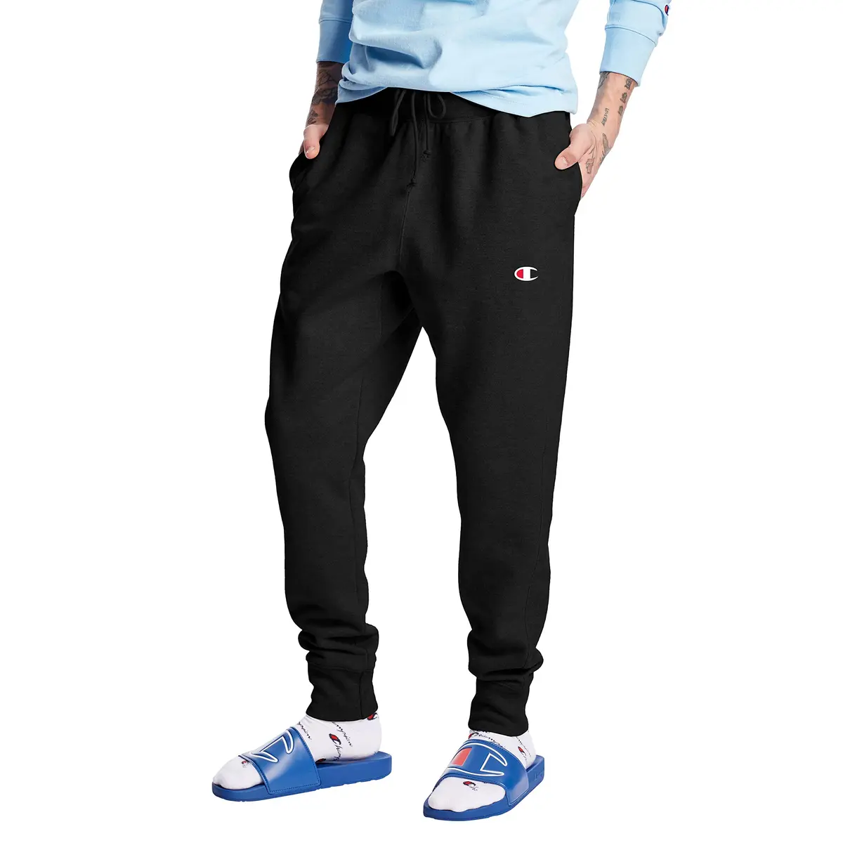 Champion Men's Reverse Weave Jogger, black/"c" logo, X-Small | Heavyweight fleece, classic fit, streetwear comfort - main product image