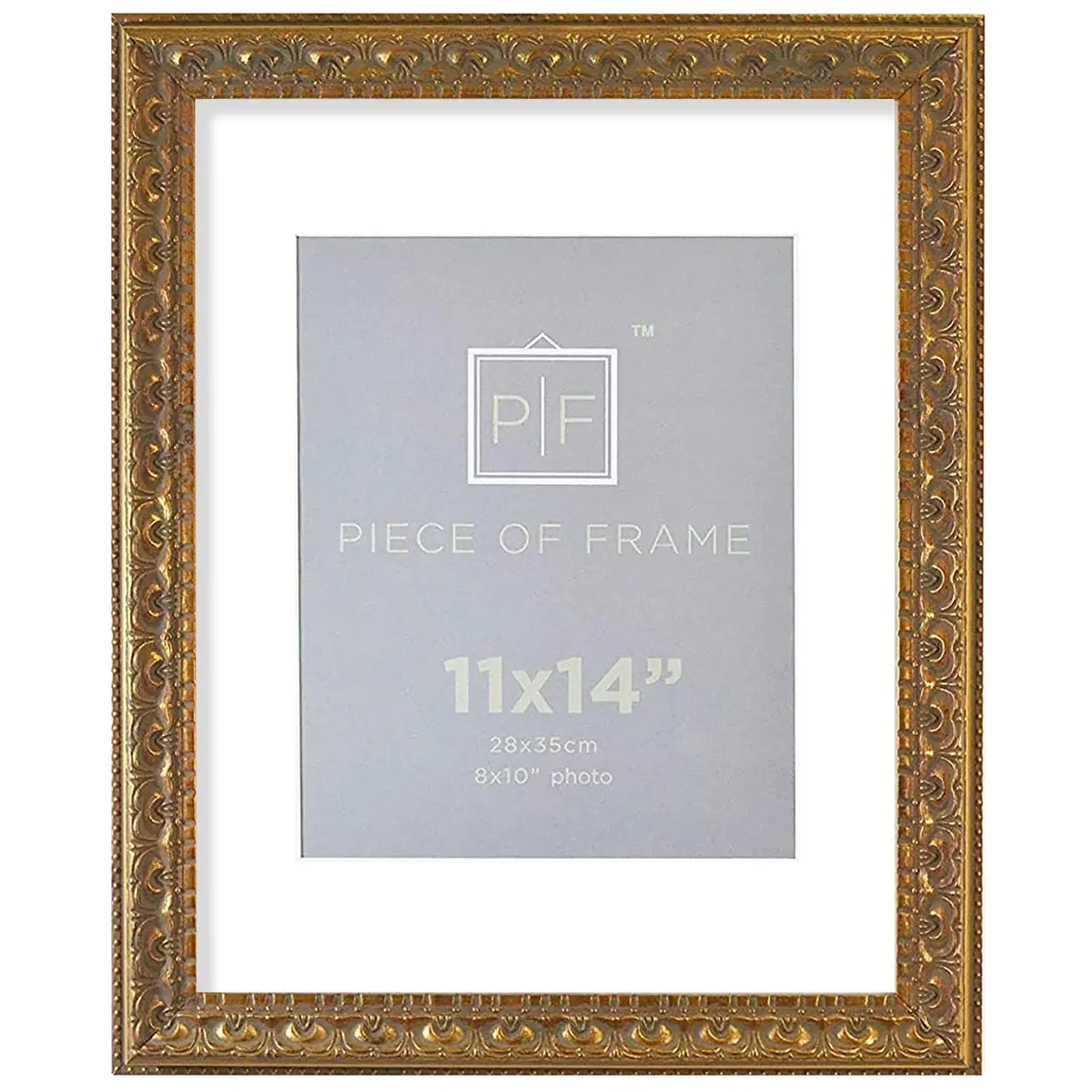 Golden State Art 11x14 Bronze Photo Frame White Mat for 8x10 Real Glass | Elegant Wall & Tabletop Decor - main product image