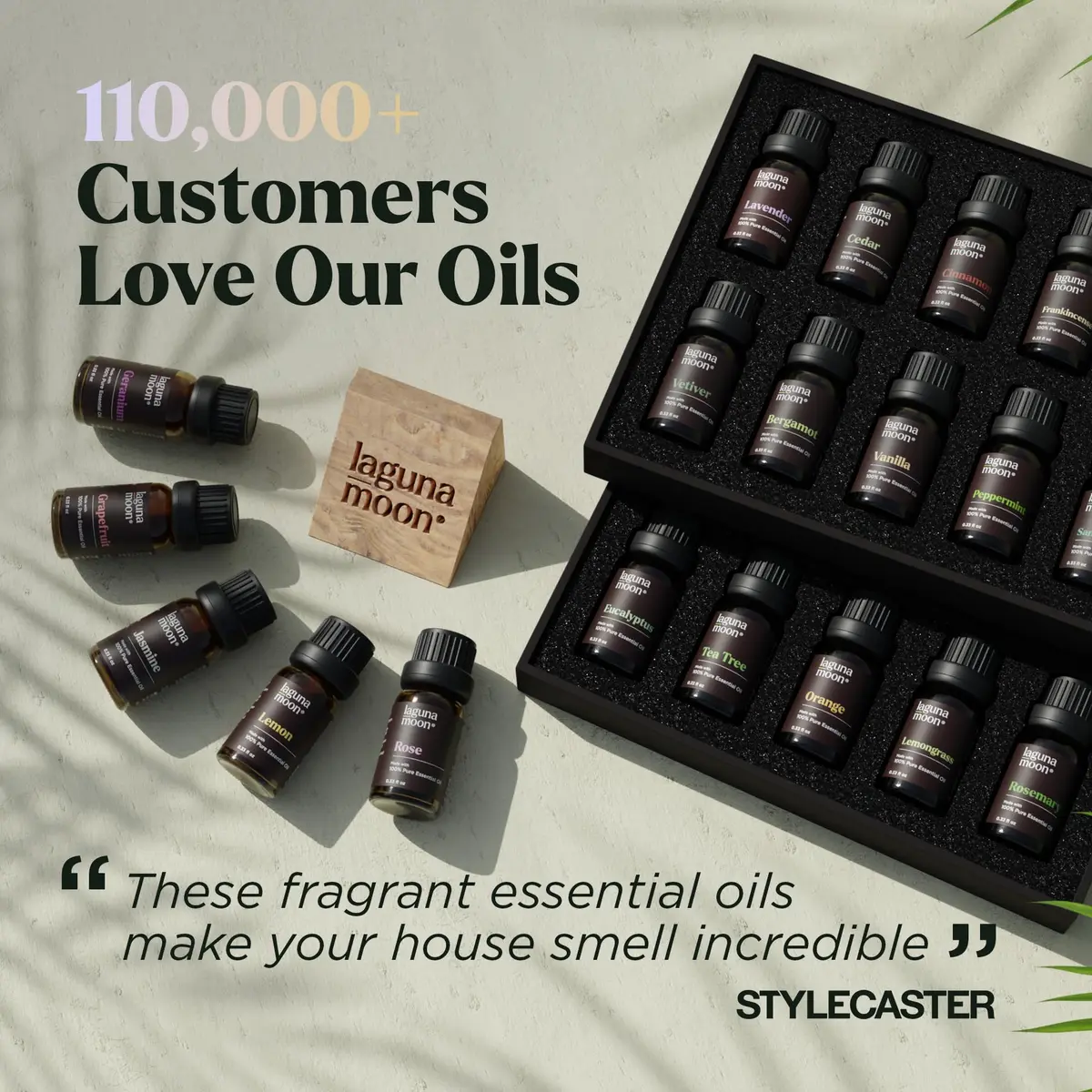 Lagunamoon Essential Oils Set, Top 20 Gift Set Oils for Diffusers, Humidifiers, Aromatherapy, Candle Making Scents, Cars & Home Products, Peppermint, Tea Tree, Lavender, Eucalyptus, Lemongrass (10mL) - view 7