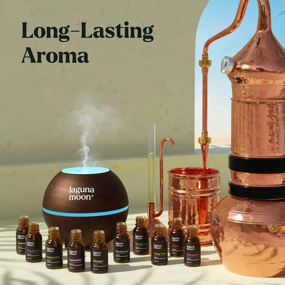 Lagunamoon Essential Oils Set, Top 20 Gift Set Oils for Diffusers, Humidifiers, Aromatherapy, Candle Making Scents, Cars & Home Products, Peppermint, Tea Tree, Lavender, Eucalyptus, Lemongrass (10mL) - view 2