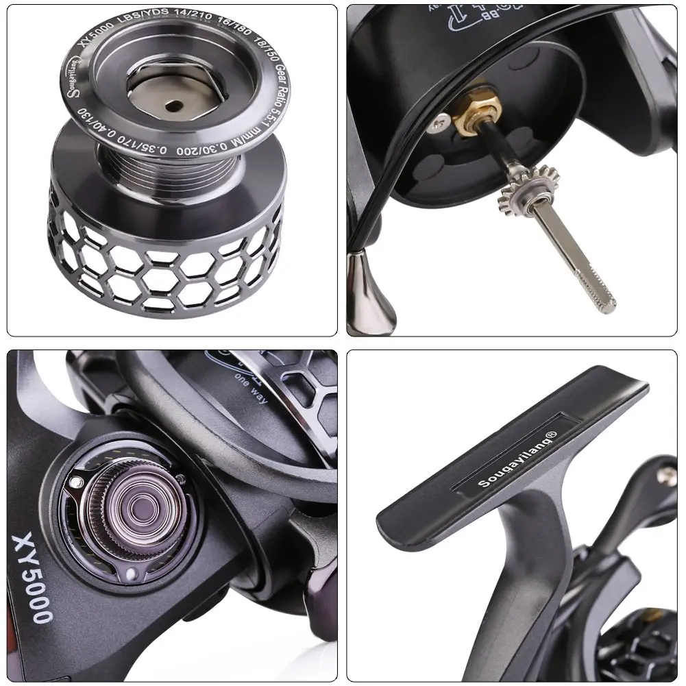 Sougayilang XY4000 Spinning Fishing Reel 380g (13.4 oz) | 13+1BB Ultra Smooth Aluminum with Free Spare Graphite Spool - view 5