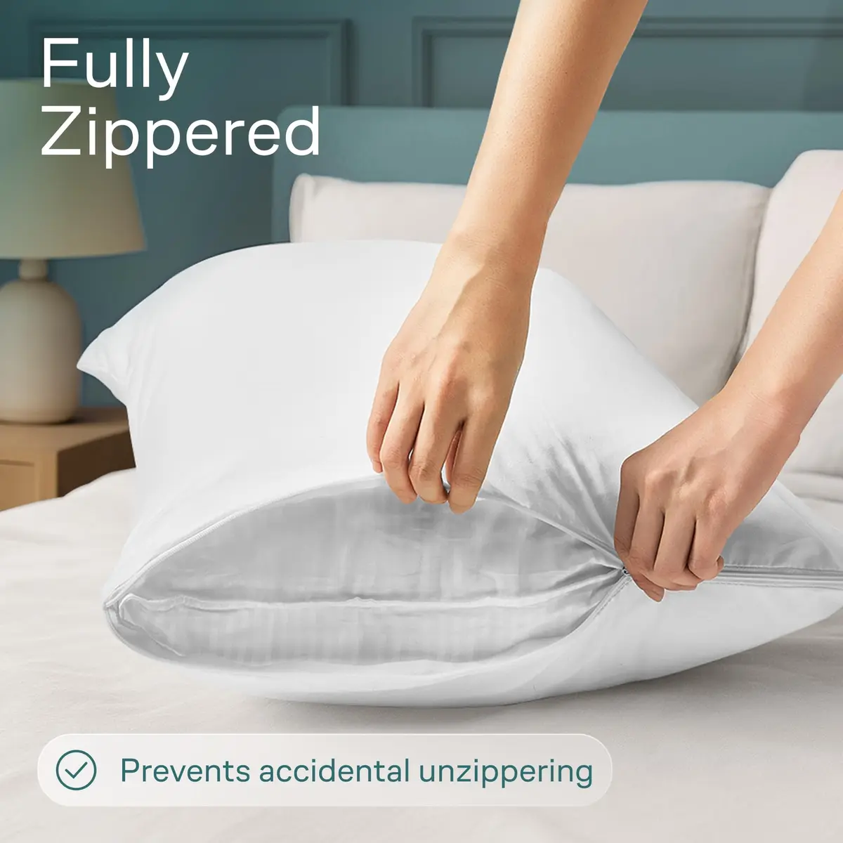 Niagara Waterproof Pillow Protectors - 4 Pack - Standard Size - White | 100% Waterproof, Zippered, Breathable - view 4
