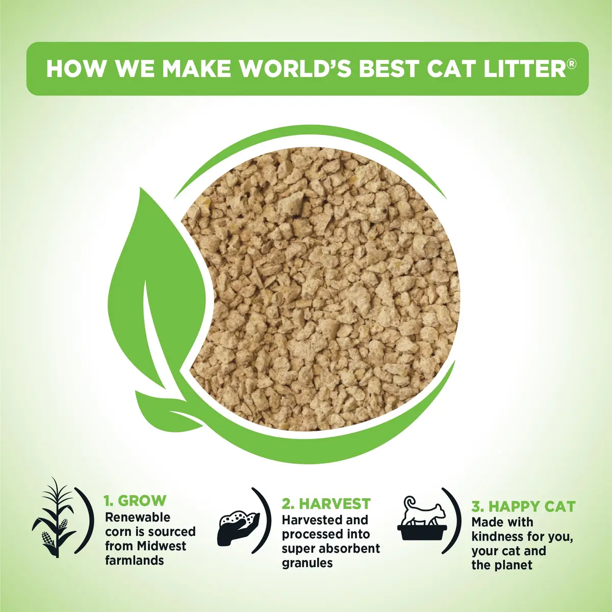World's Best Cat Litter, Comfort Care, Unscented, Odor Control, 15 lb Bag | Natural Corn Formula, 2X Longer Lasting - view 5