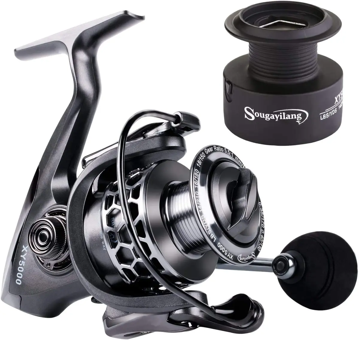 Sougayilang XY2000 Spinning Fishing Reel 360g (12.7 oz) | 13+1BB Ultra Smooth with Free Spare Graphite Spool - main product image