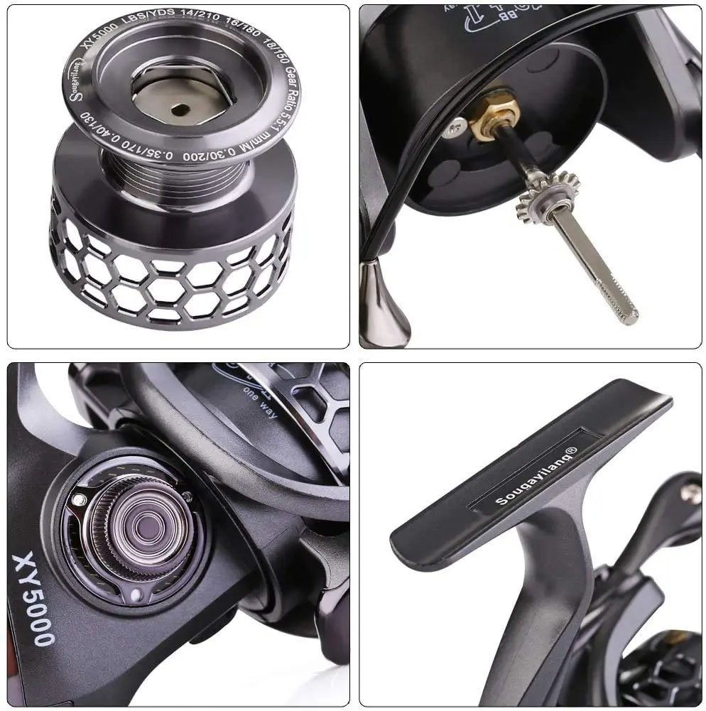 Sougayilang XY2000 Spinning Fishing Reel 360g (12.7 oz) | 13+1BB Ultra Smooth with Free Spare Graphite Spool - view 2