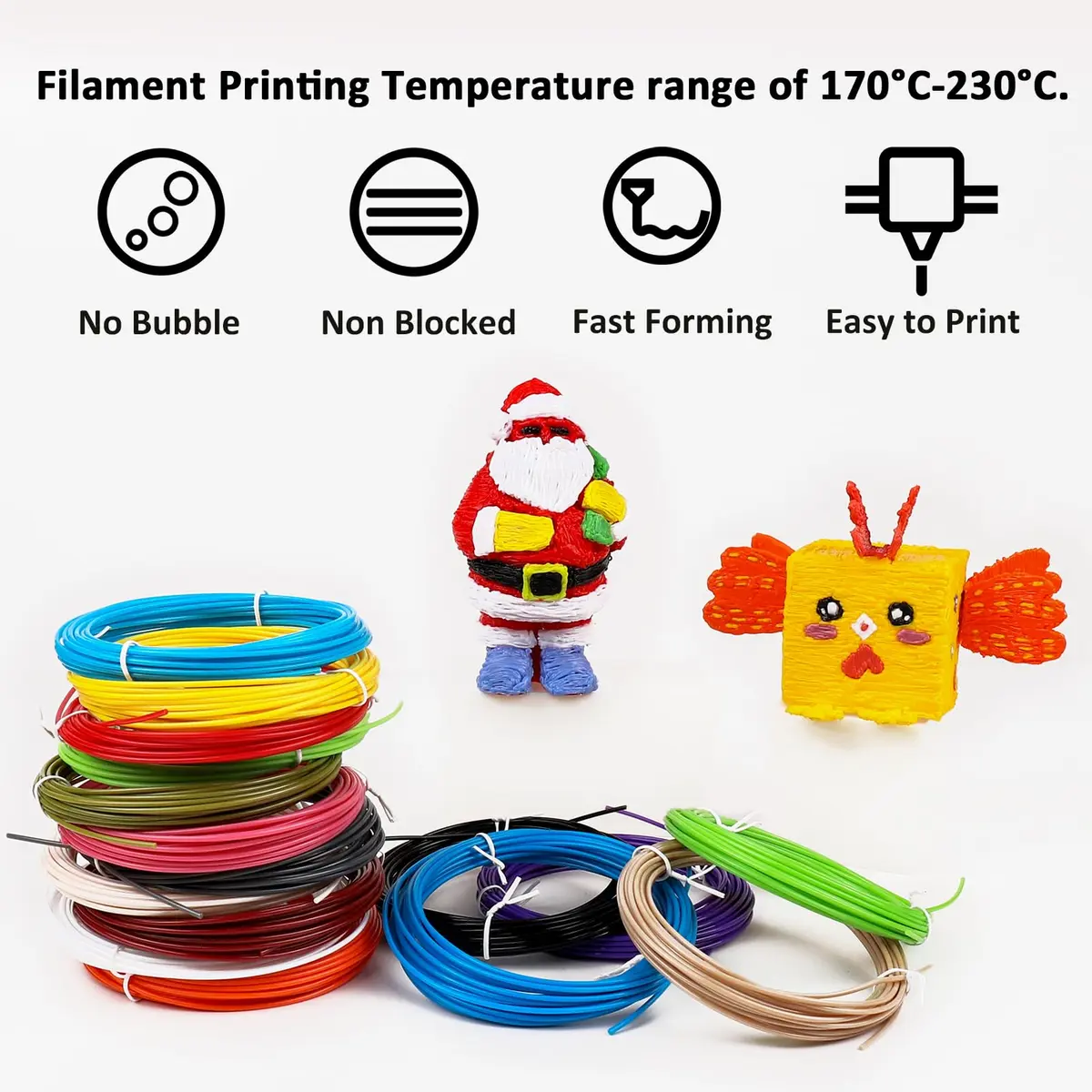 dikale 16-Color 320ft PLA 3D Pen Filament Refills | 1.75mm, 250 Stencils & eBook for SCRIB3D P1 & MYNT3D Pens - view 4