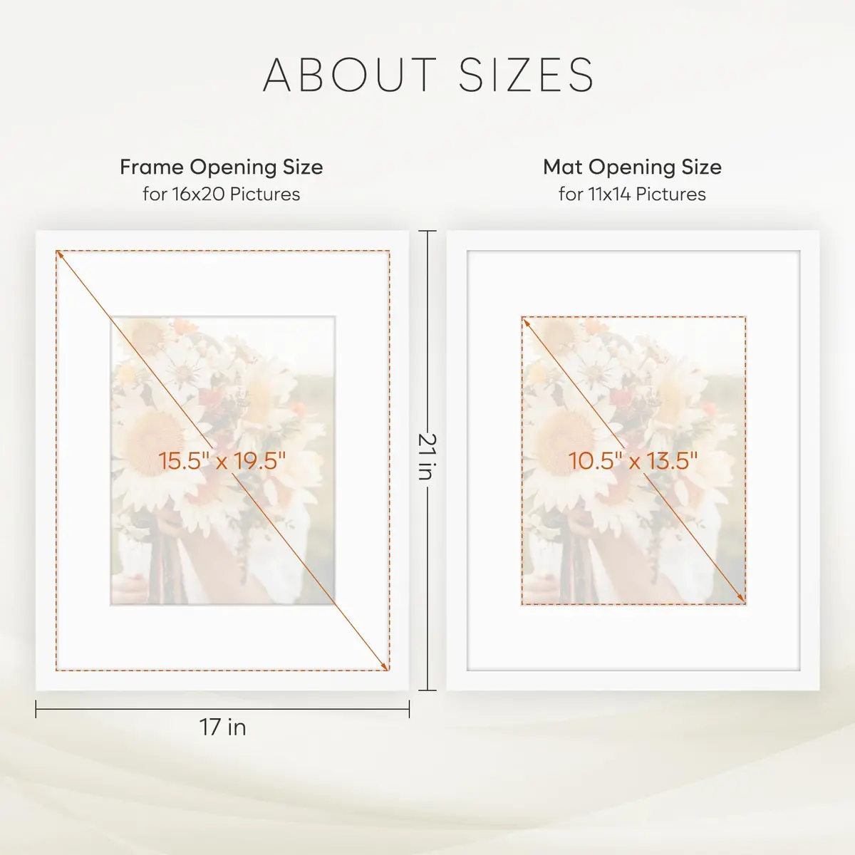 Golden State Art 16x20 White Picture Frame Mat for 11x14 Real Glass | Modern Wall & Tabletop Display - view 3
