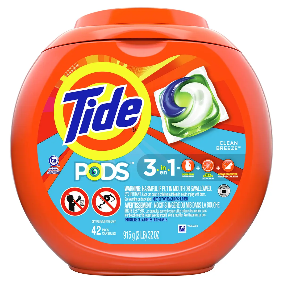 Tide Clean Breeze 3-in-1 Laundry Pacs 42 Count | America's #1 Detergent Brand - main product image