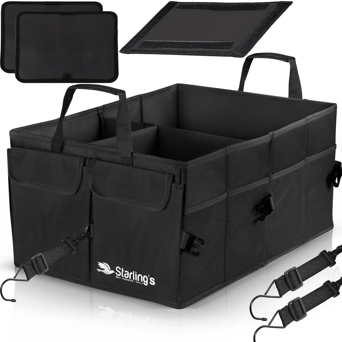 Starling's Car Trunk Organizer Large Collapsible Waterproof Storage Box | Adjustable Compartments for SUV & Truck - main product image