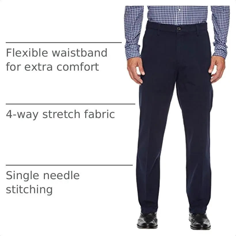 DOCKERS Men's Straight Fit Khaki Pants 36W x 29L | 4-Way Stretch, Classic Fit, Mid Rise, Cotton - view 4