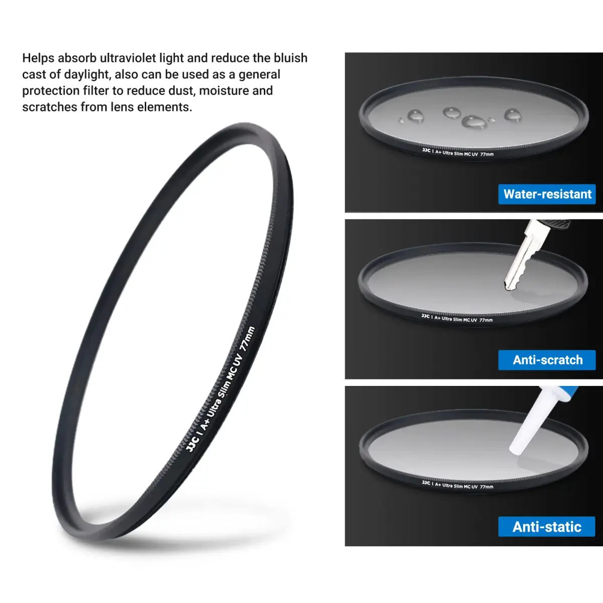 JJC 40.5mm UV Filter for Sony ZV-E10 II A6000 A6400 with 16-50mm Kit Lens | Protects Lens from Dust, Moisture, Scratches - view 4
