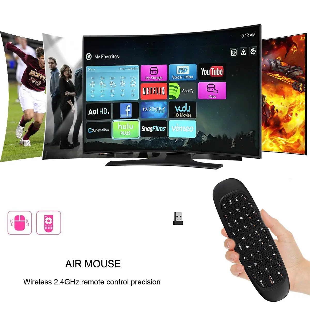 BIFANS G64 4-in-1 Air Mouse Keyboard Remote 81 Keys | 2.4GHz Wireless with Rechargeable Battery - view 2