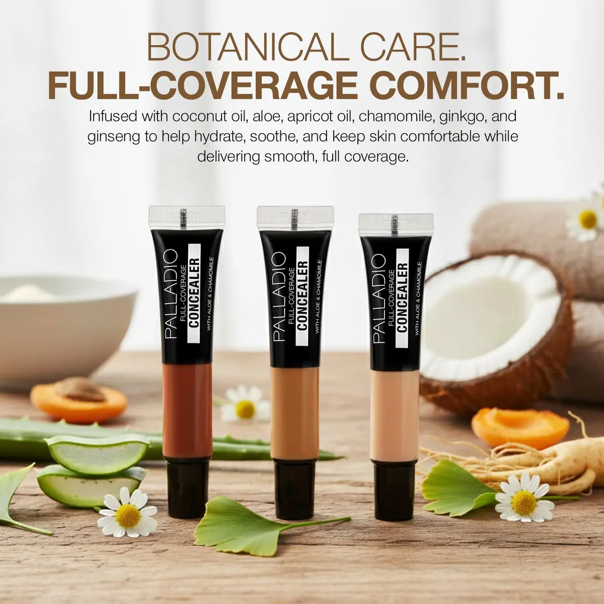 Palladio Full Coverage Concealer Creamy Face & Under Eye Formula 9.92g (0.35 oz) | Botanical Blend for Hydration - view 5