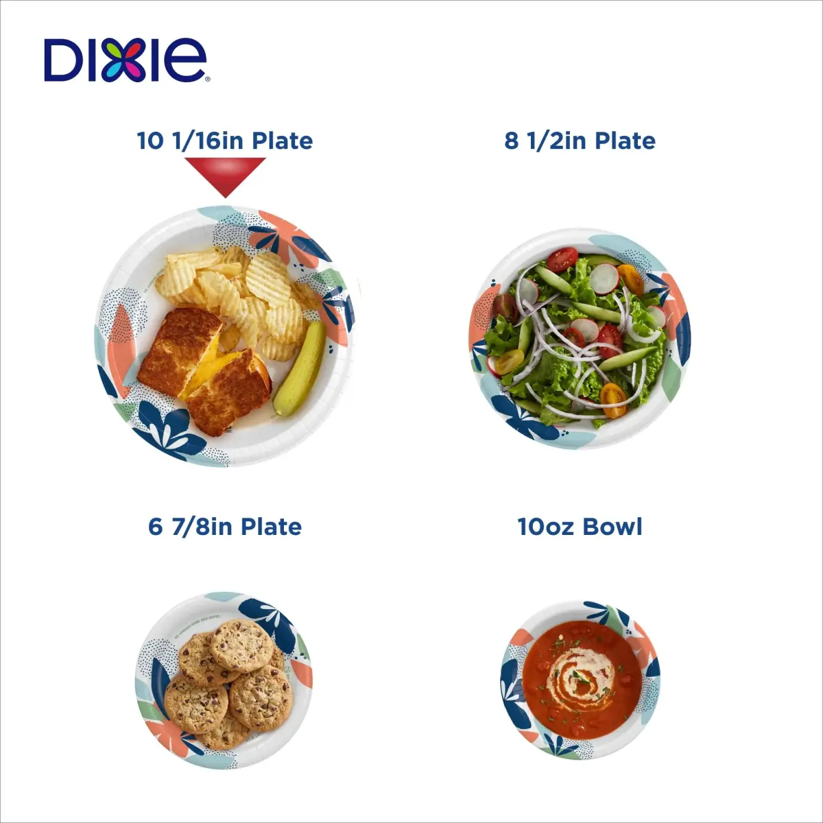 Dixie Large Paper Plates 10 Inch 86 Count | 2X Stronger Soak-Proof Cut Resistant - view 7