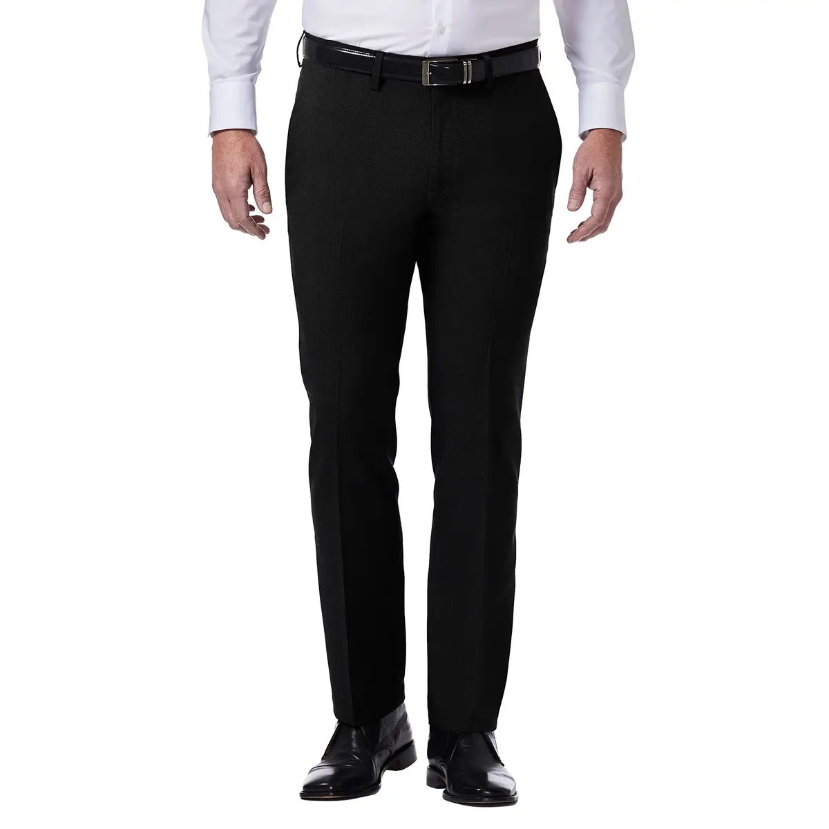 Kenneth Cole REACTION mens Stretch Heather Tic Slim Fit Flat Front Dress Pants, Black, 30W x 30L US | Comfort & Style for Indian Men - main product image