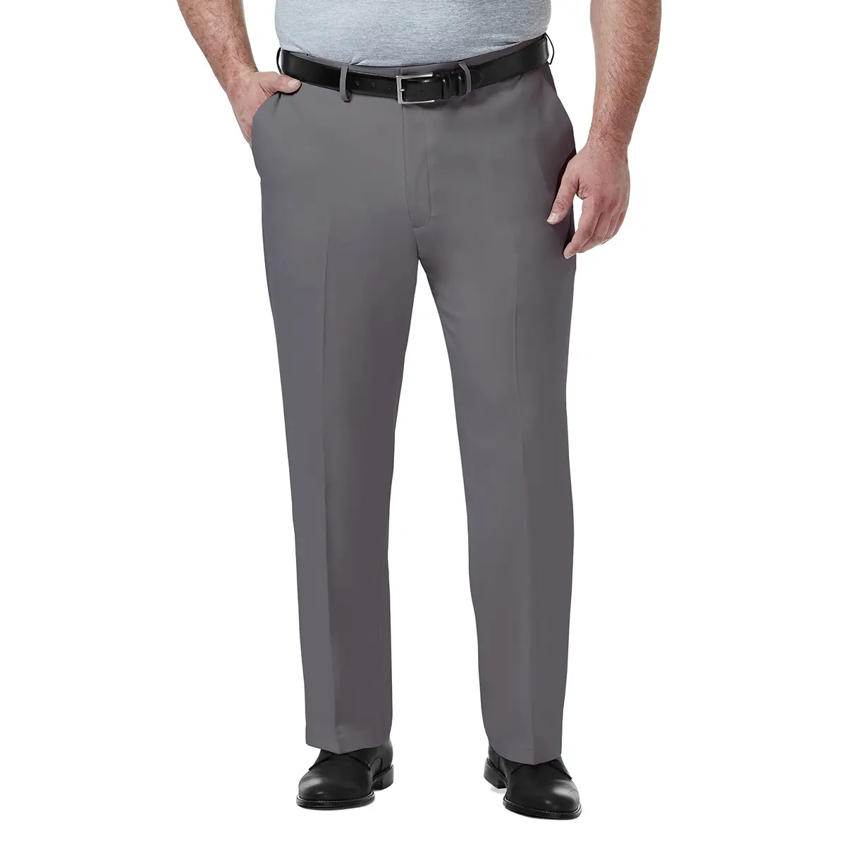Haggar Men's Big & Tall Classic Fit Dress Pant Medium Grey | Premium Comfort, Moisture Wicking, Hidden Expandable Waistband - main product image
