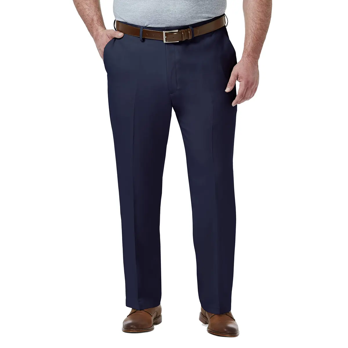 Haggar Men's Big & Tall Classic Fit Dress Pant Blue | Premium Comfort, Moisture Wicking, Hidden Expandable Waistband - main product image