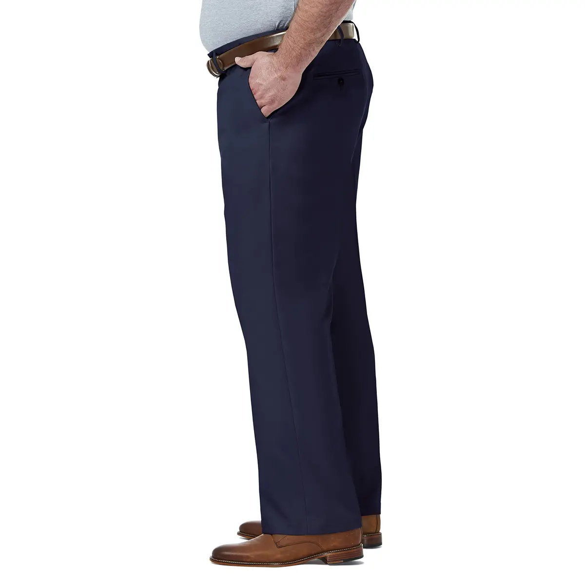 Haggar Men's Big & Tall Classic Fit Dress Pant Blue | Premium Comfort, Moisture Wicking, Hidden Expandable Waistband - view 2