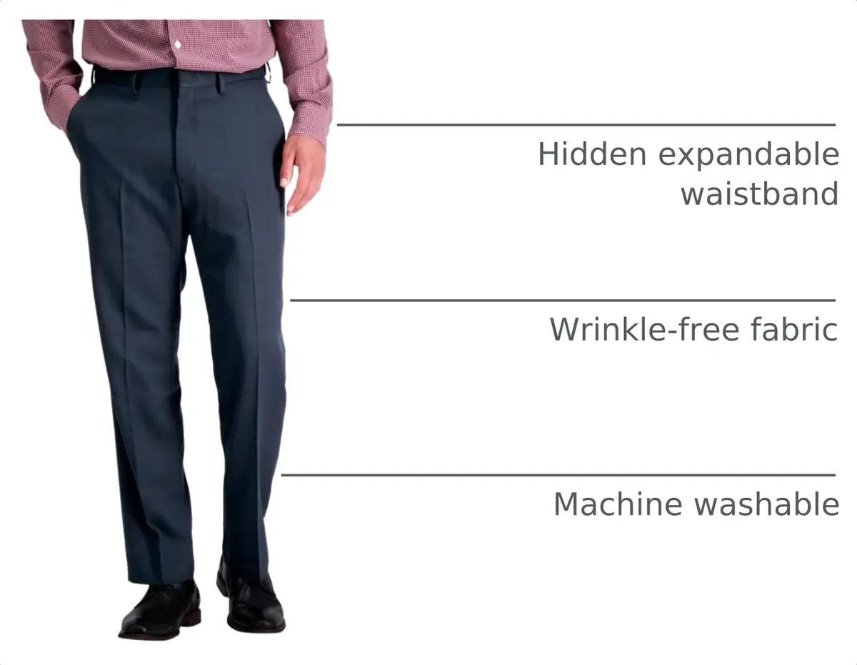 Haggar Men's Big & Tall Classic Fit Dress Pant Black | Premium Comfort, Mid Rise, 48W x 29L - view 4
